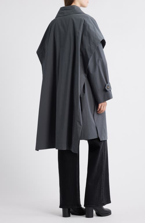 Bernardo Longline Belted Raincoat In Gray