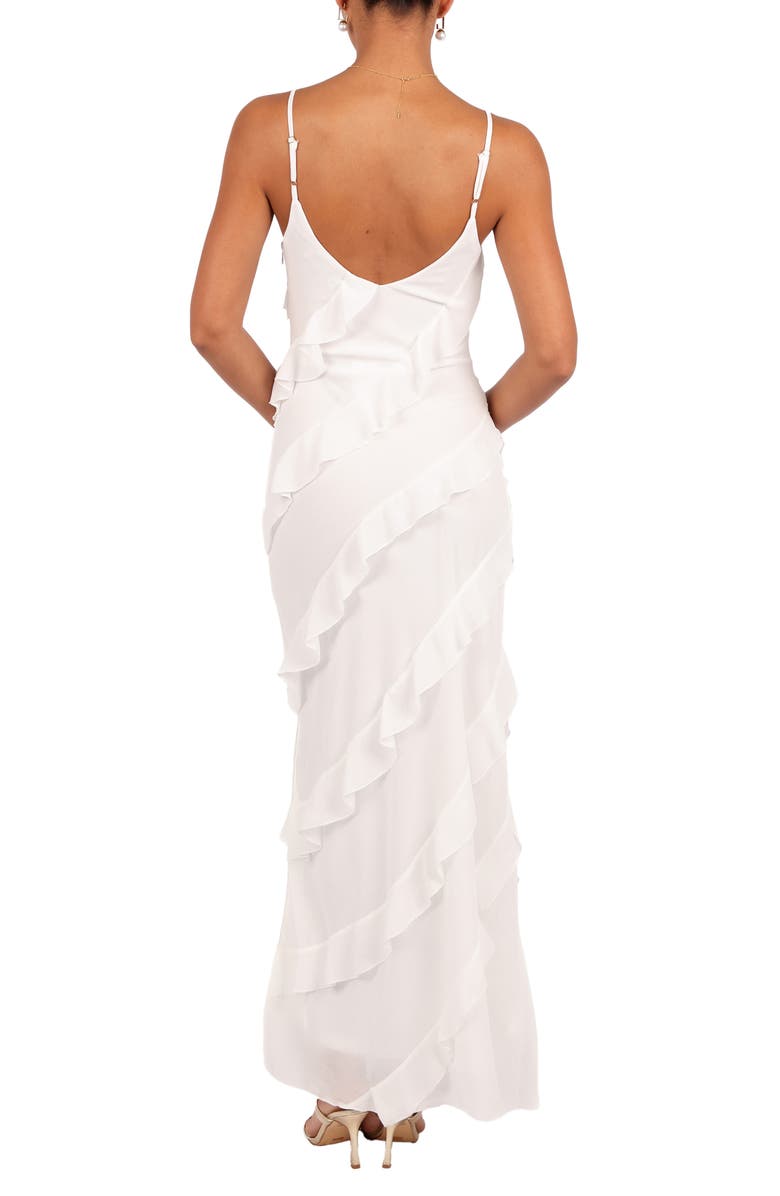 Petal & Pup Ciao Ruffle Chiffon Gown, Alternate, color, Cloud White