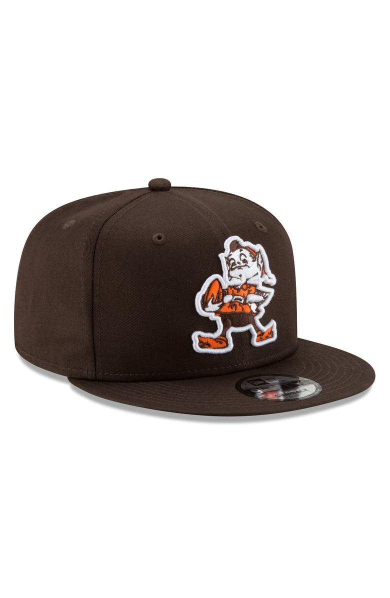 New Era Men's New Era Brown Cleveland Browns Brownie The Elf Throwback 9FIFTY Adjustable Snapback Hat, Alternate, color,