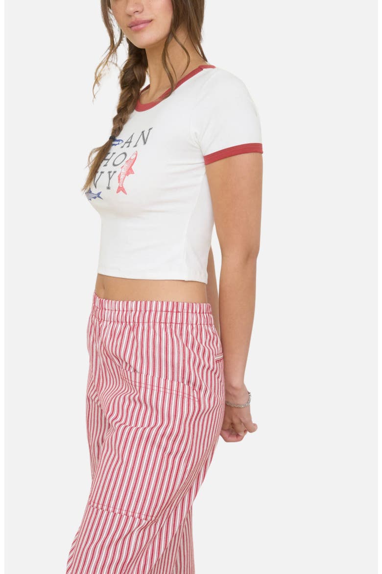 Graphic Crop Ringer T-Shirt, Alternate, color, IVORY