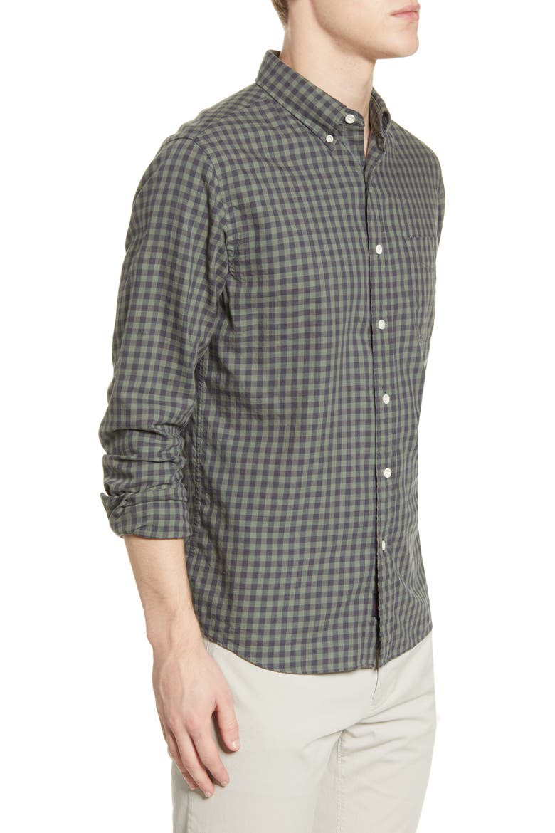 Everyday Check Button-Down Shirt, Alternate, color, OLIVE BLACK GINGHAM