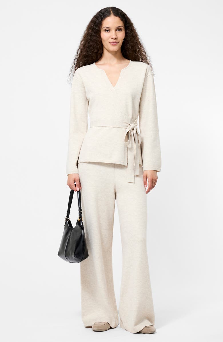 French Connection Marley Wrap Cardigan, Alternate, color, Oatmeal Melange