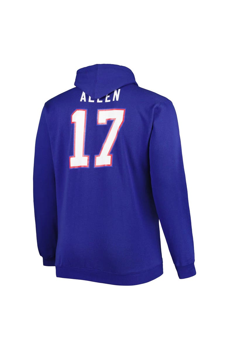 PROFILE Men's Fanatics Josh Allen Royal Buffalo Bills Big & Tall Fleece Name & Number Pullover Hoodie, Alternate, color, 
