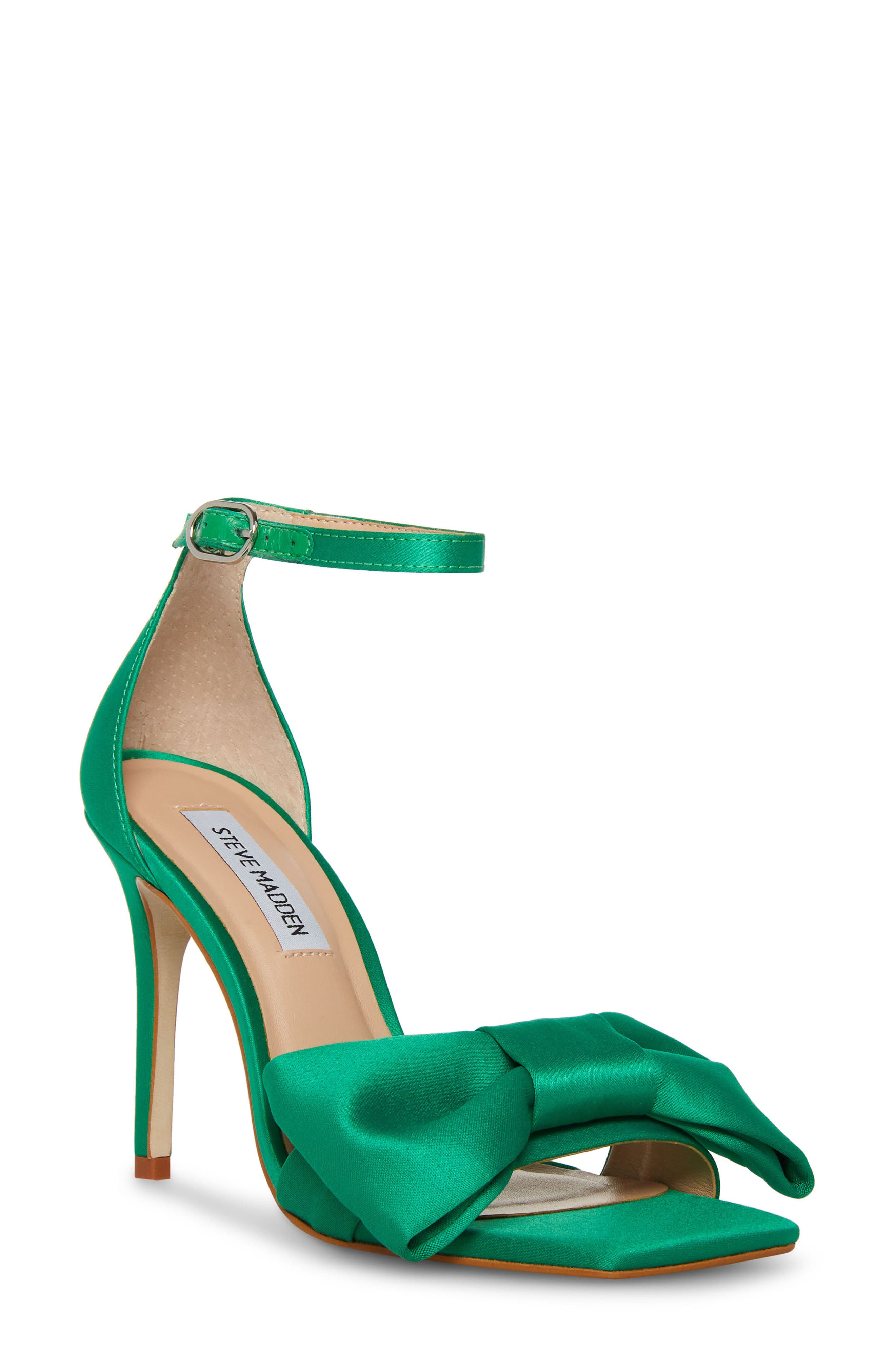 Trusty Ankle Strap Sandal, Main, color, GREEN SATIN