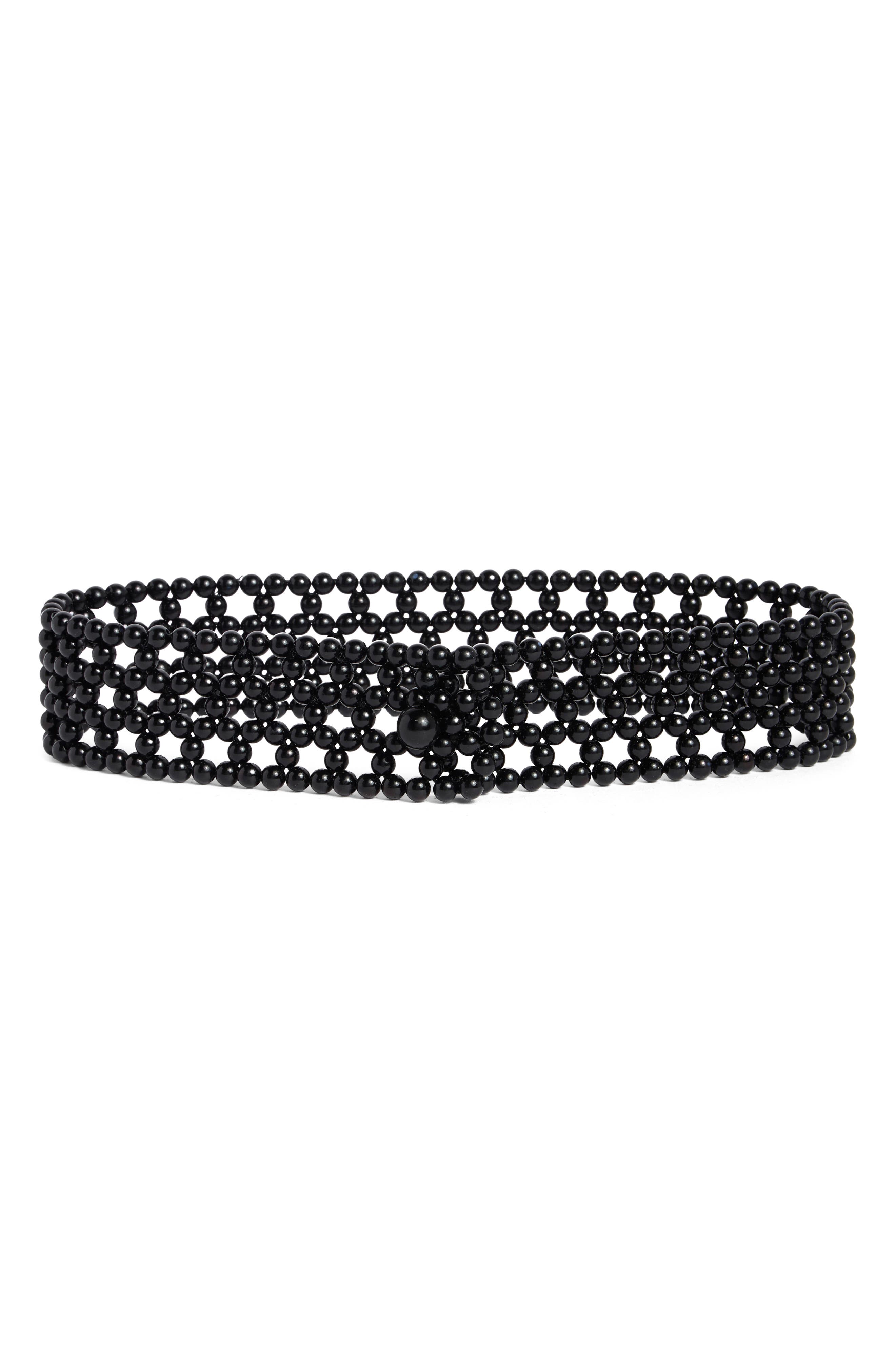 AREA STARS Evie Night Faux Pearl Belt