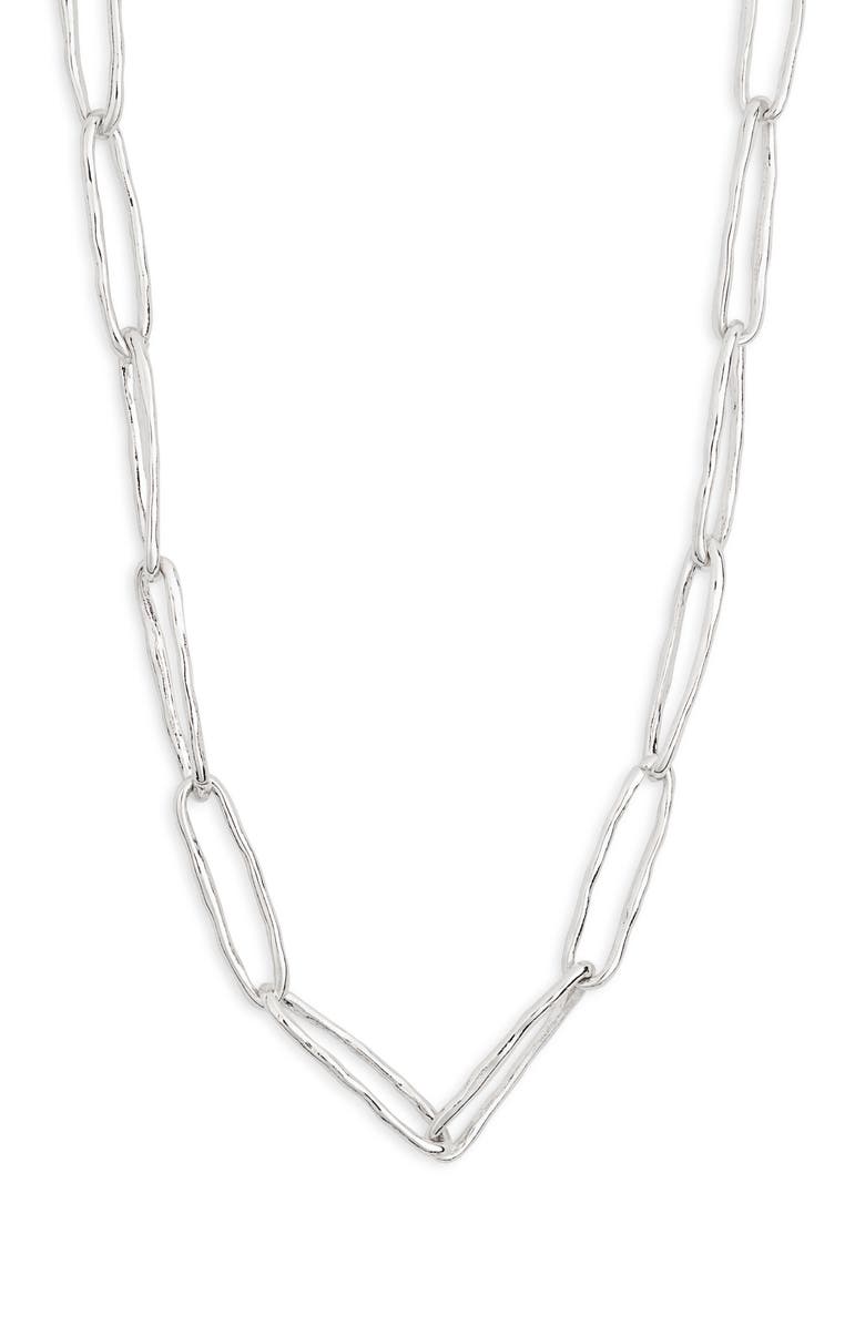 NORDSTROM RACK Paper Clip Chain Necklace, Main, color, Silver