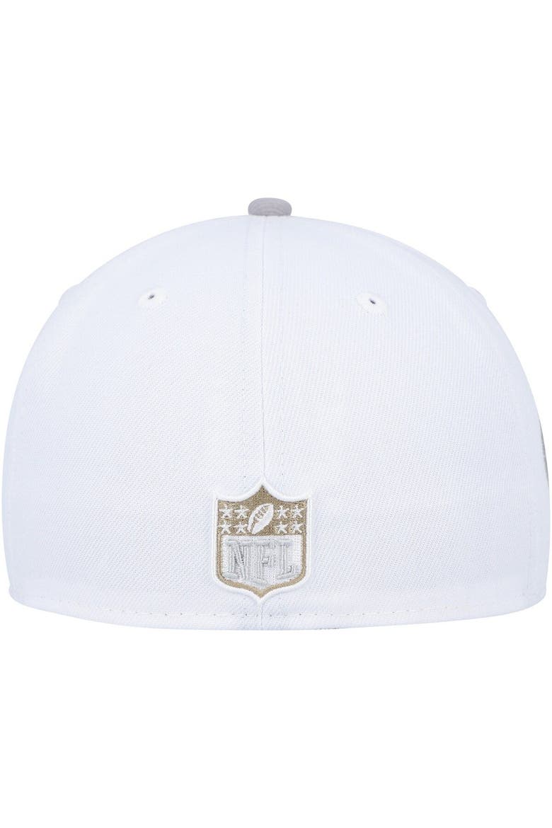 Men's New Era White/Gray Cleveland Browns 75th Anniversary Gold Undervisor 59FIFTY Fitted Hat, Alternate, color, White