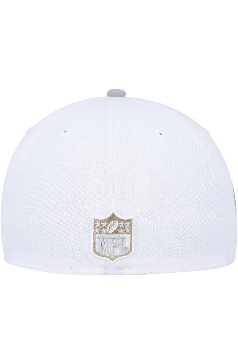 New Era Men's New Era White/Gray Cleveland Browns 75th Anniversary Gold Undervisor 59FIFTY Fitted Hat, Alternate, color,