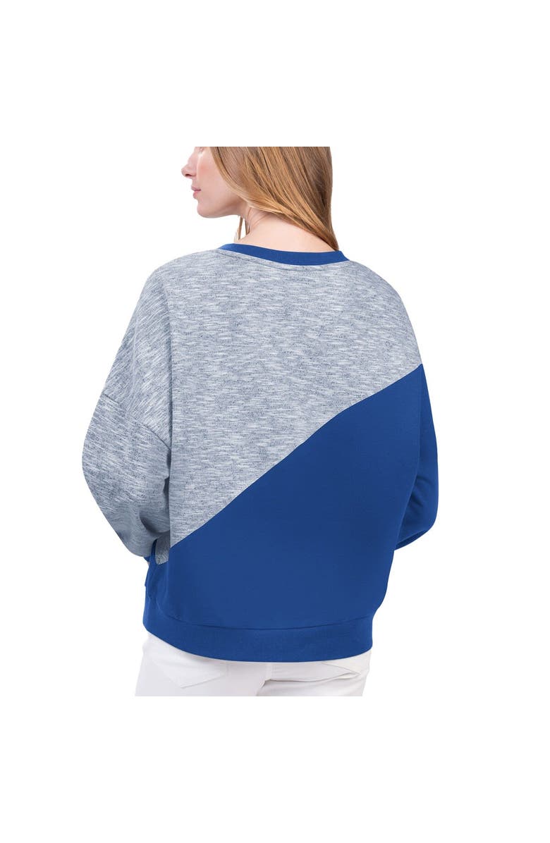 G-III 4HER BY CARL BANKS Women's G-III 4Her by Carl Banks Blue New York Knicks Benches Split Pullover Sweatshirt, Alternate, color, Blue