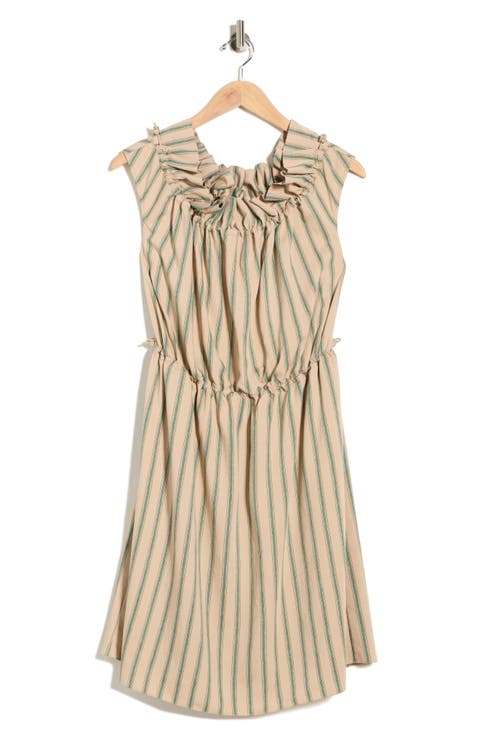 Stripe Off-the-Shoulder Cap Sleeve Dress