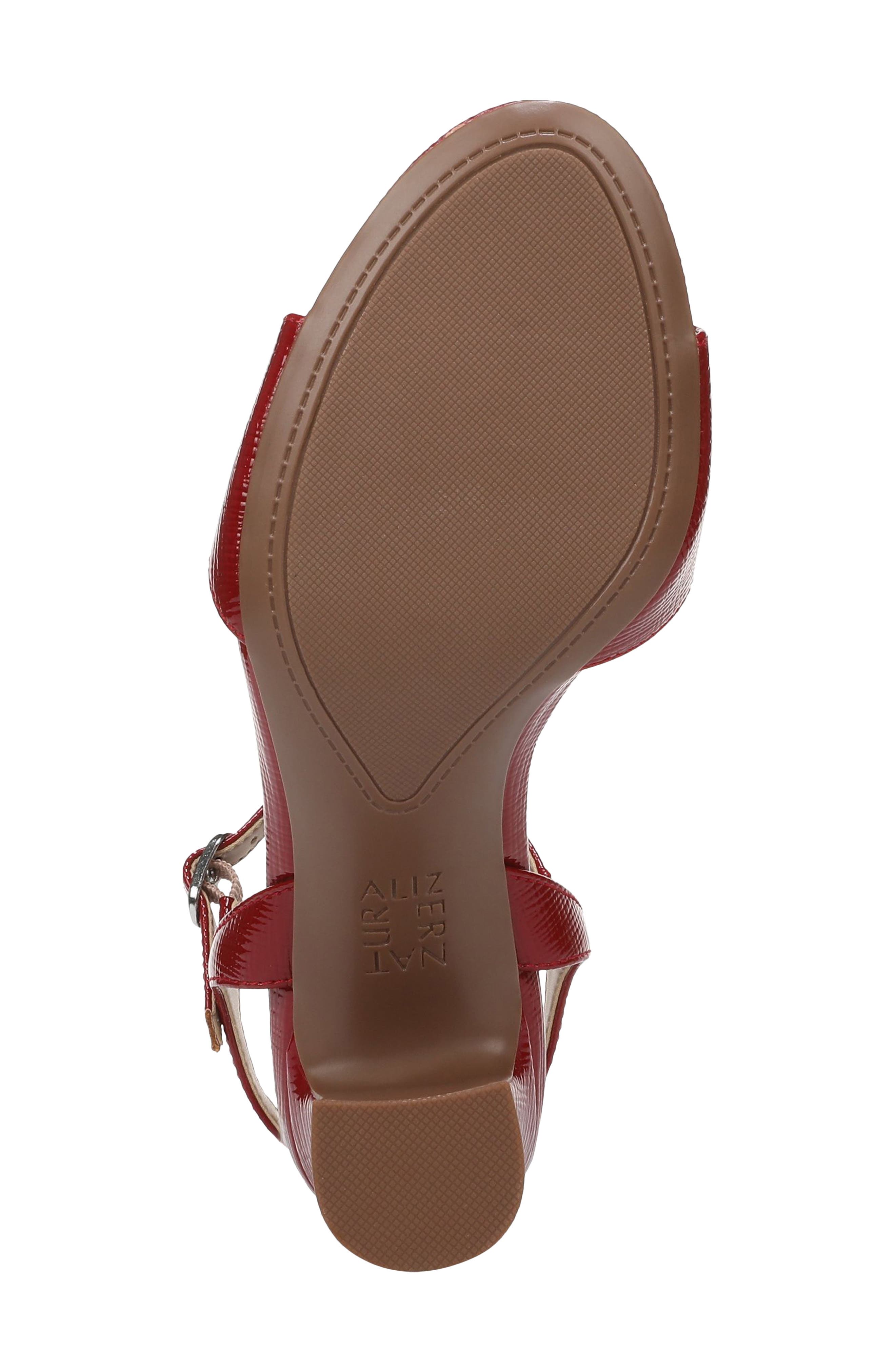 Nyla Sandal, Alternate, color, RED TEXTURED FAUX LEATHER