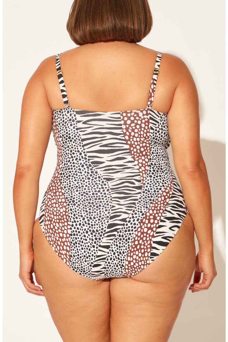 Some Like It Hot Shirred Underwire One-Piece Swimsuit, Alternate, color, NATURAL