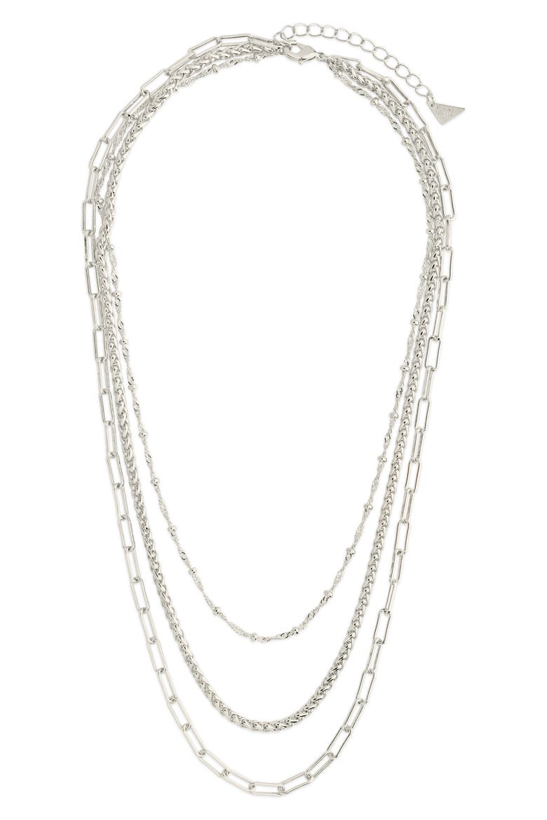 Parisa Layered Chain Necklace, Main, color, SILVER