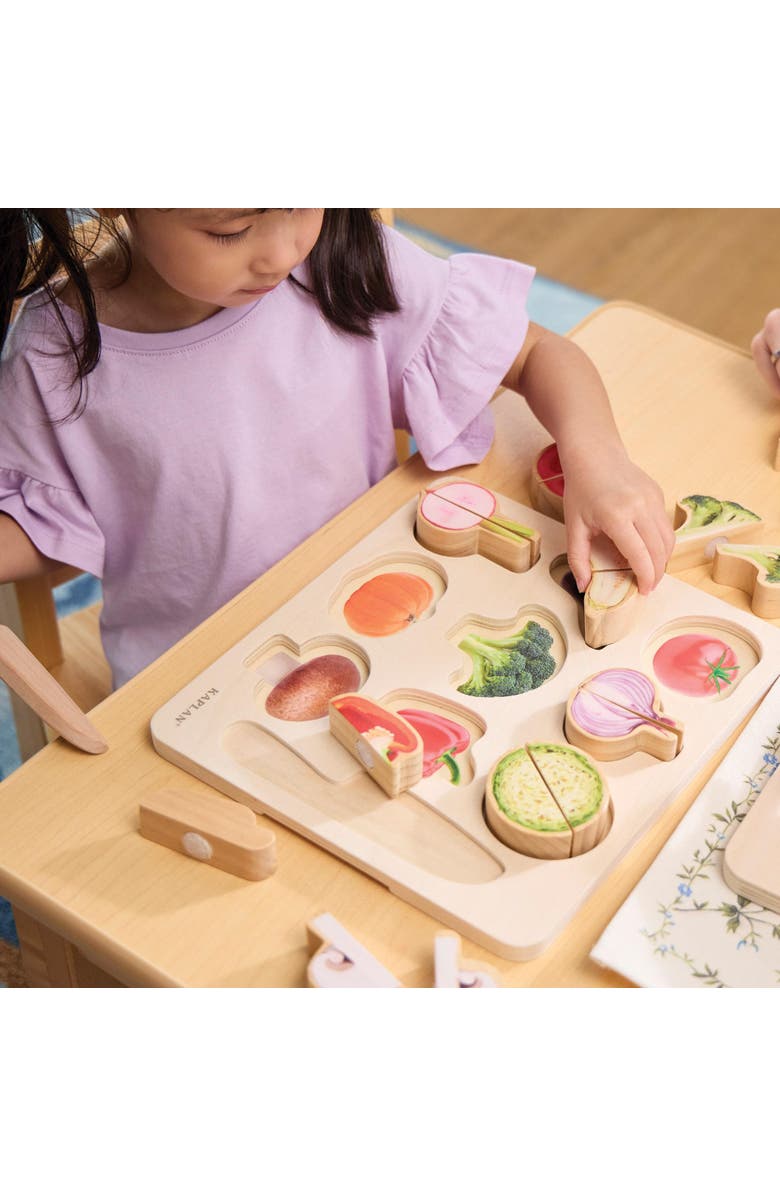 Kaplan Early Learning Company Wooden Slice & Match Vegetable Puzzle, Alternate, color, 