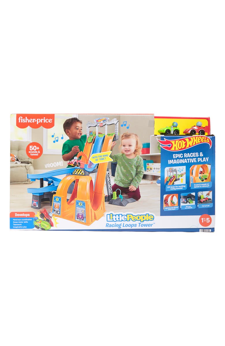 FISHER PRICE Little People Hot Wheels Racing Loops Tower Spiral ...