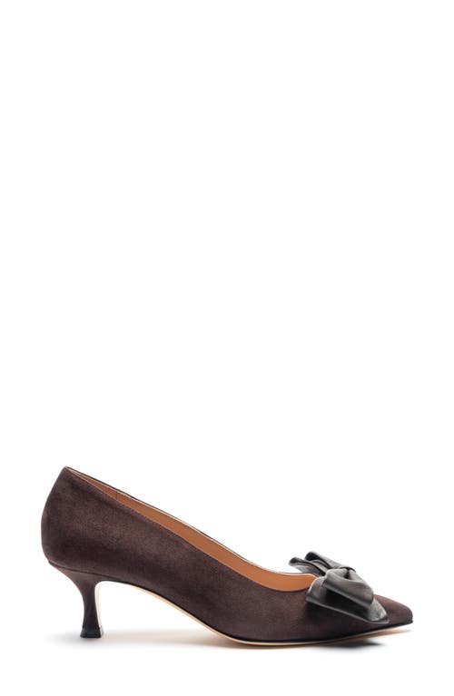 Bruno Magli Nadia Pointed Toe Kitten Heel Pump In Brown Suede