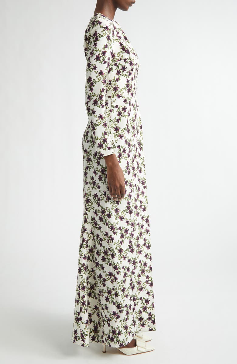 Emilia Wickstead Silverio Floral Long Sleeve Silk Crêpe de Chine Maxi Dress, Alternate, color, 