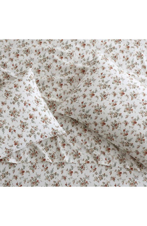 LAURA ASHLEY LAURA ASHLEY LE FLEUR COTTON FLANNEL SHEET SET