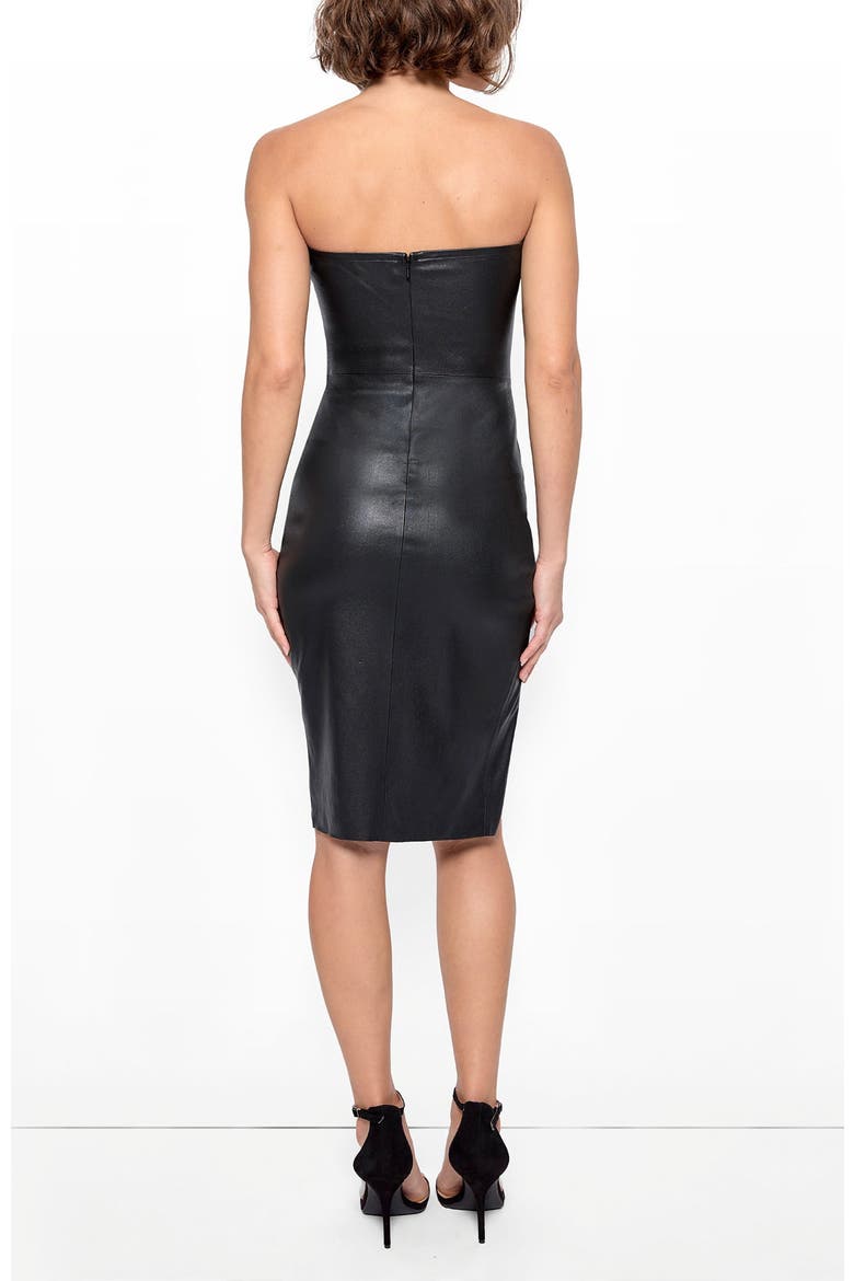 Aura Stretch Leather Dress, Alternate, color, Black