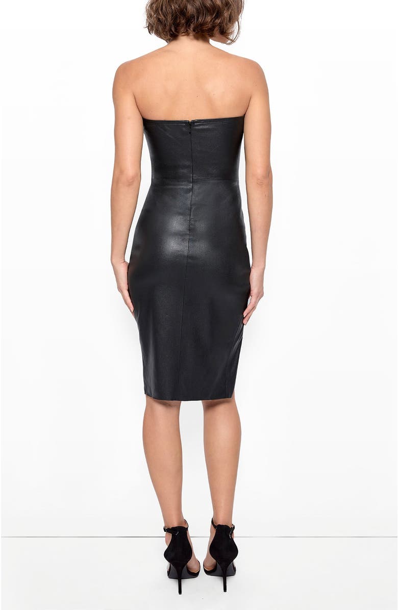 AS by DF Aura Stretch Leather Dress, Alternate, color, Black