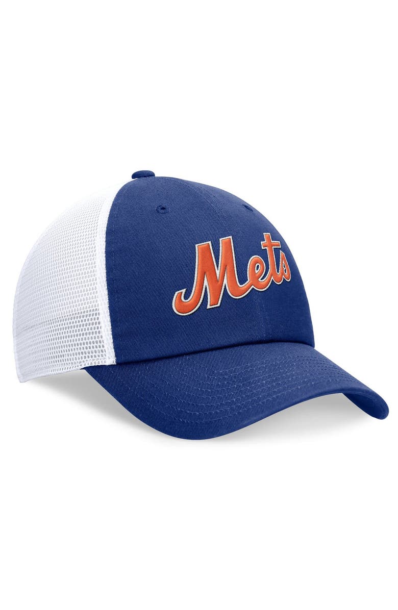 Nike Men's Nike Royal New York Mets Evergreen Wordmark Trucker Adjustable Hat, Alternate, color, 