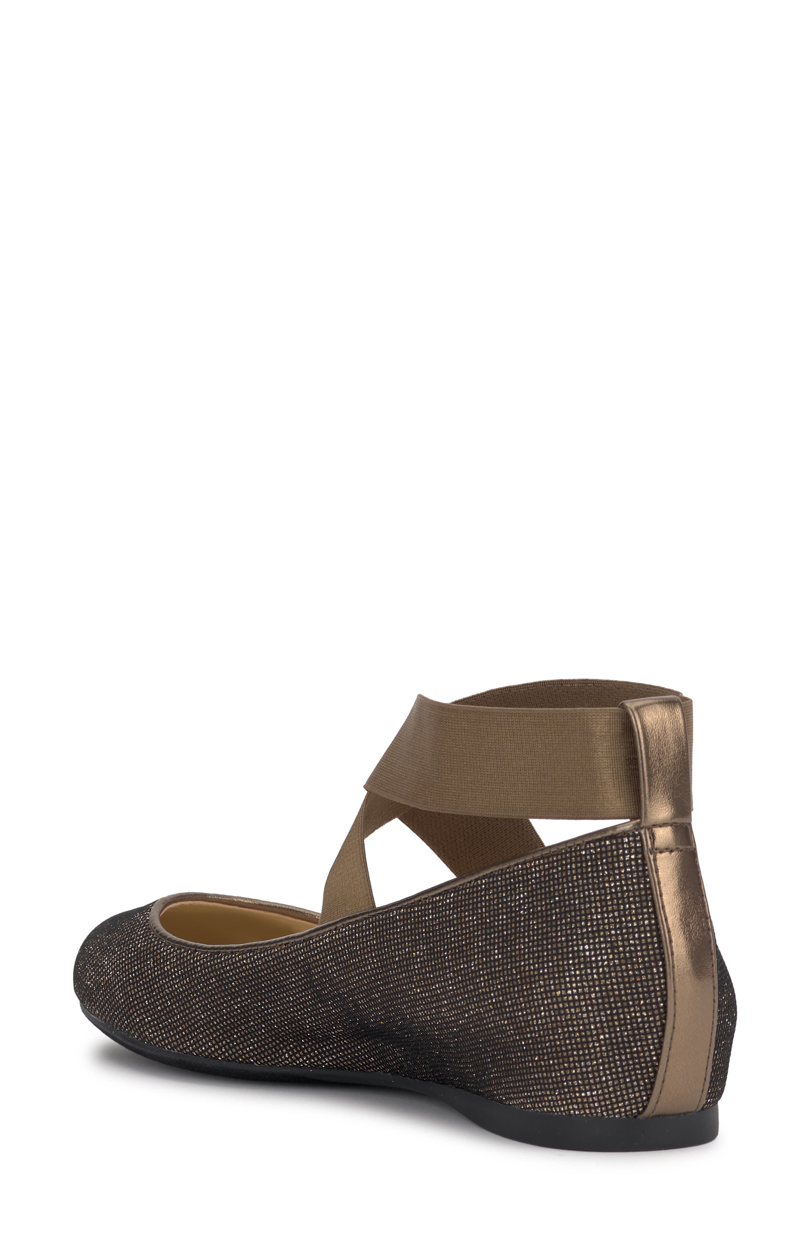 Manday Ankle Strap Ballet Flat, Alternate, color, BRONZE/BLACK