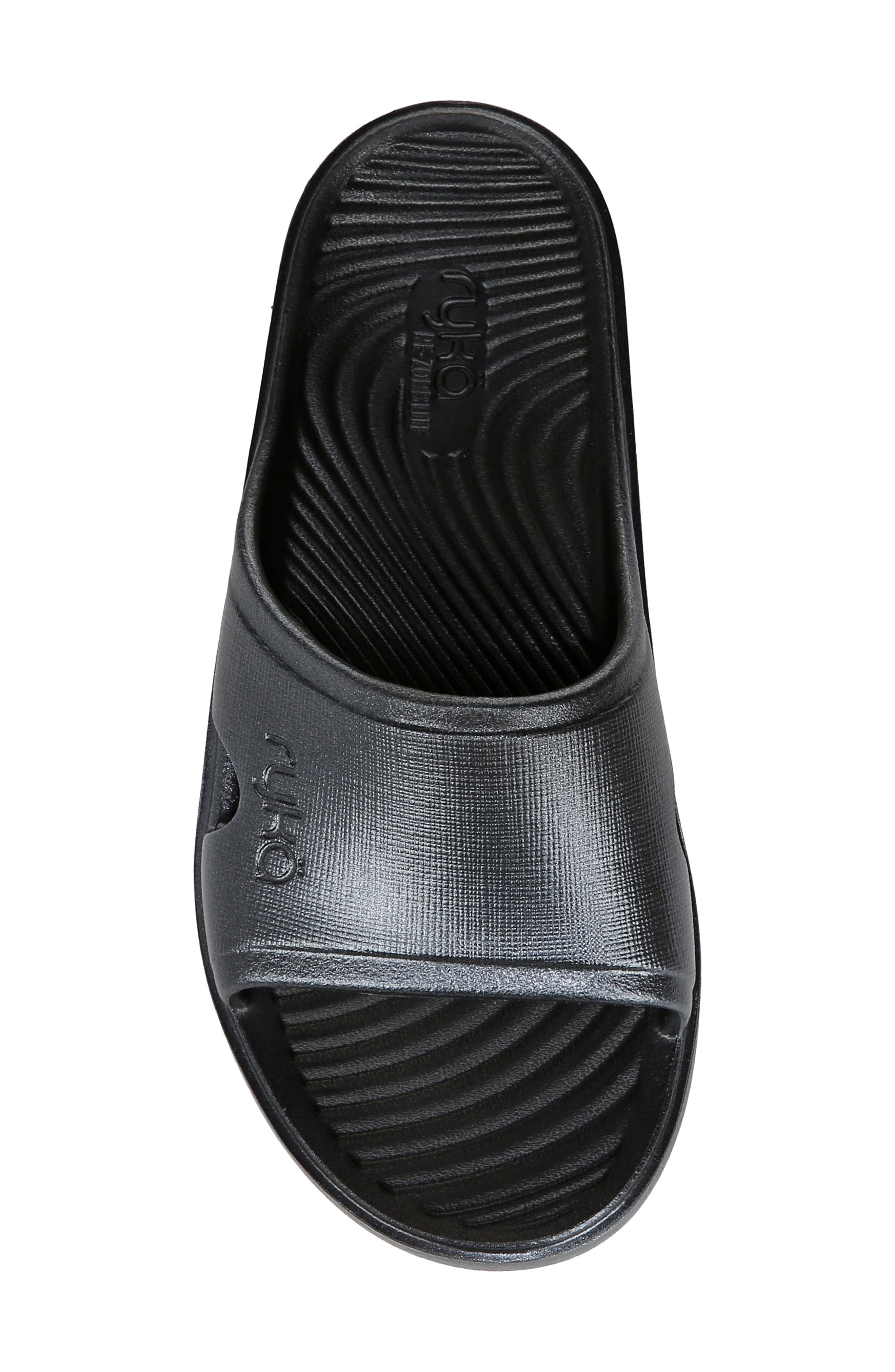 Rykä Soothe Slide Sandal, Alternate, color, Black Pearl