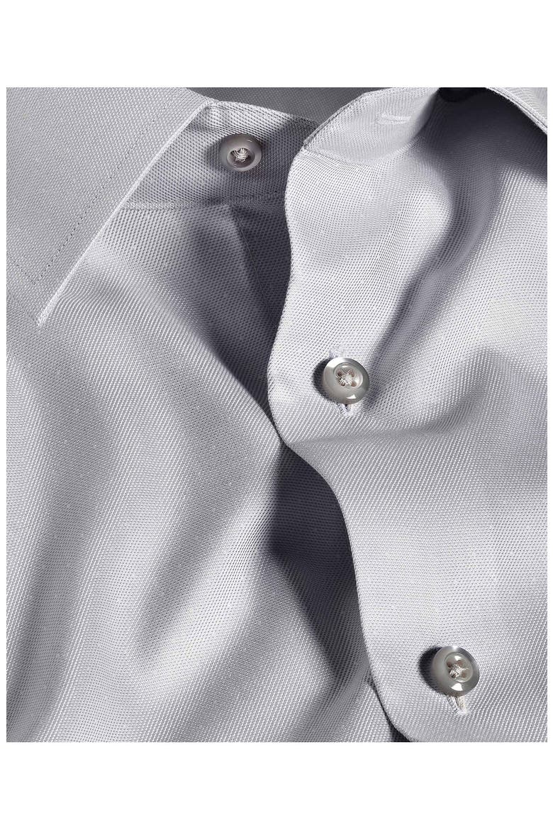 Trim Fit Pin Dot Cotton & Silk Dress Shirt, Alternate, color, PEARL