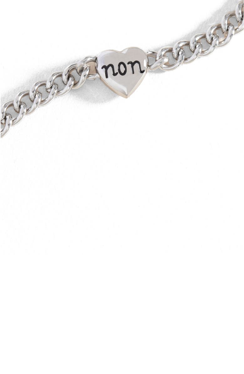 Alex and Ani Oui Non Heart Inline Bracelet, Alternate, color, Silver