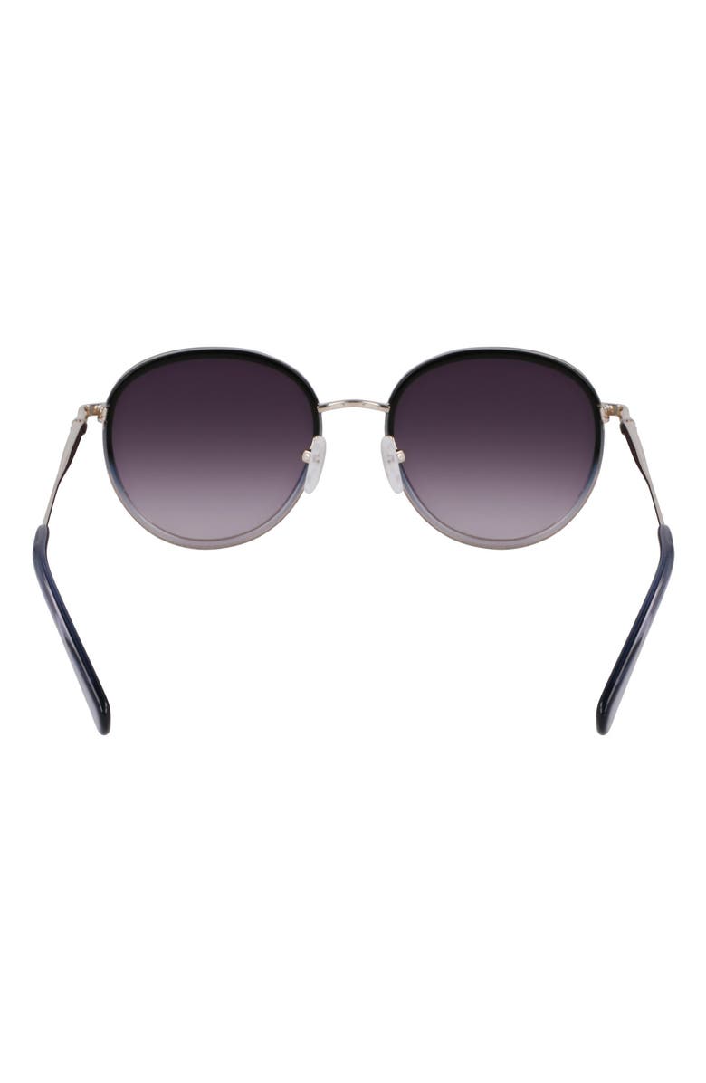 Longchamp Roseau 52mm Gradient Round Sunglasses, Alternate, color, Silver/Gradient Blue