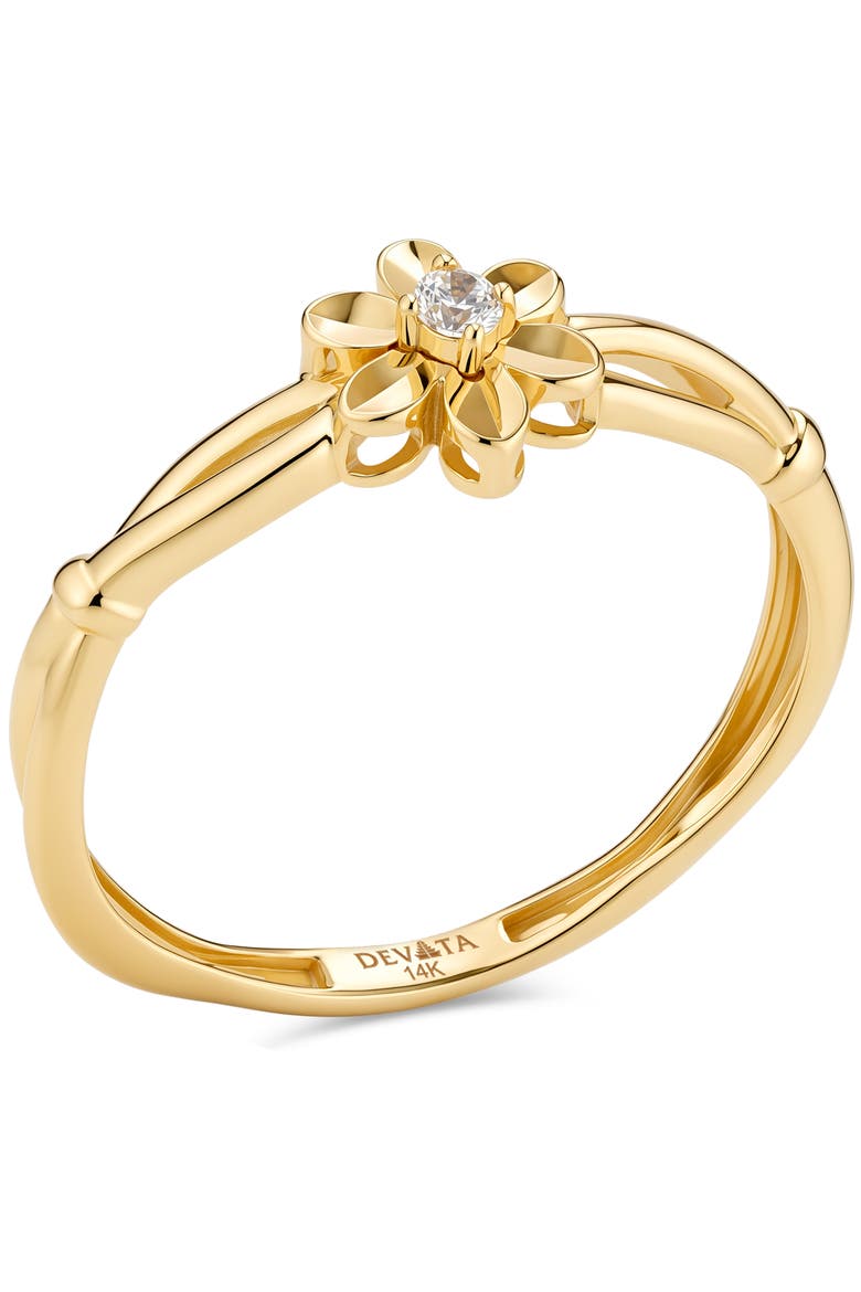 Daisy Flower Ring in 14K Gold, Alternate, color, Yellow Gold