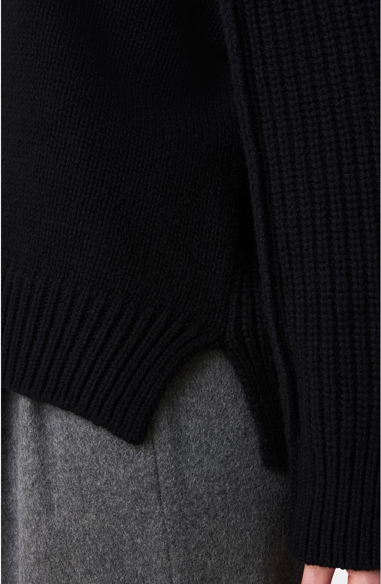 Another Tomorrow Oversized Luxe Crewneck, Alternate, color, Black