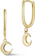 Ember Fine Jewelry 14K Moon Drop Huggie Hoop Earrings