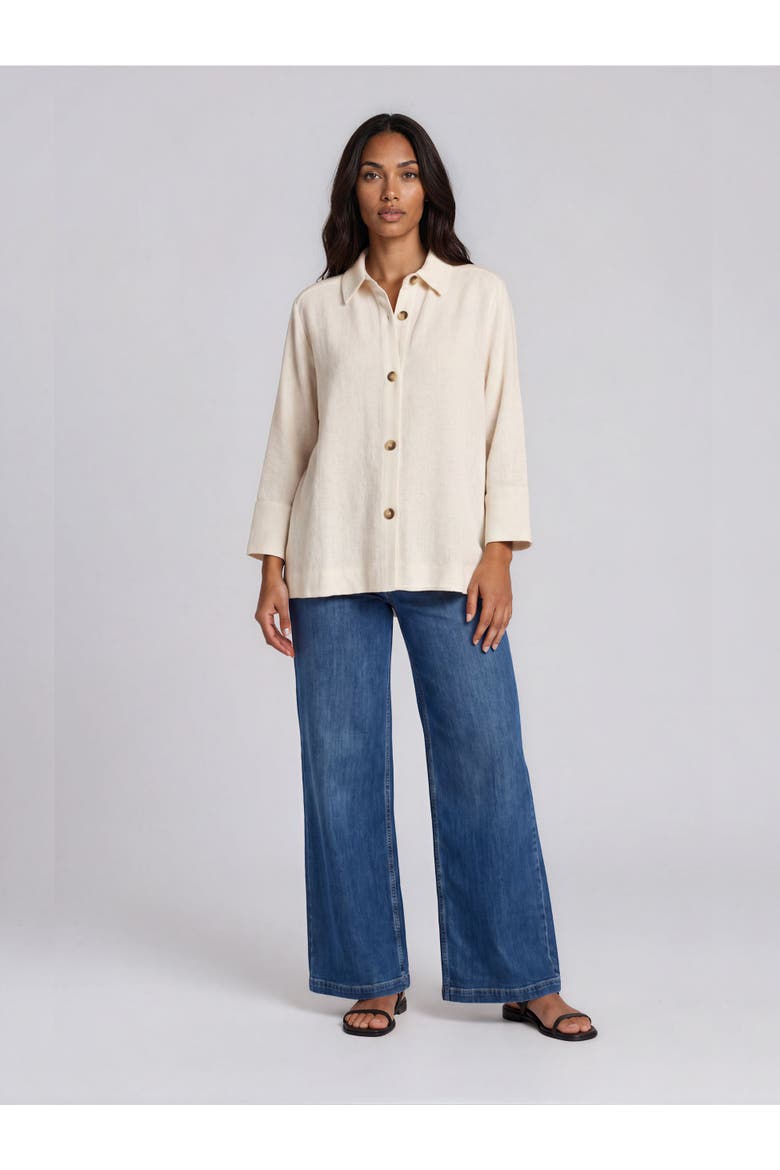 Button-Down Shacket, Alternate, color, Jet Stream