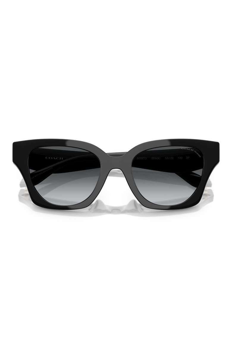 53mm Polarized Gradient Butterfly Sunglasses, Alternate, color, BLACK