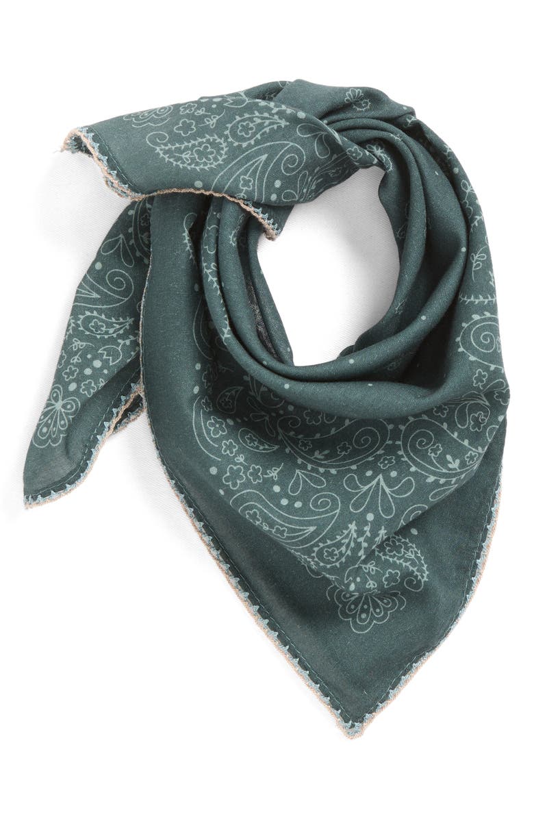 Treasure & Bond Floral Embroidered Bandana, Alternate, color, Green Bandana