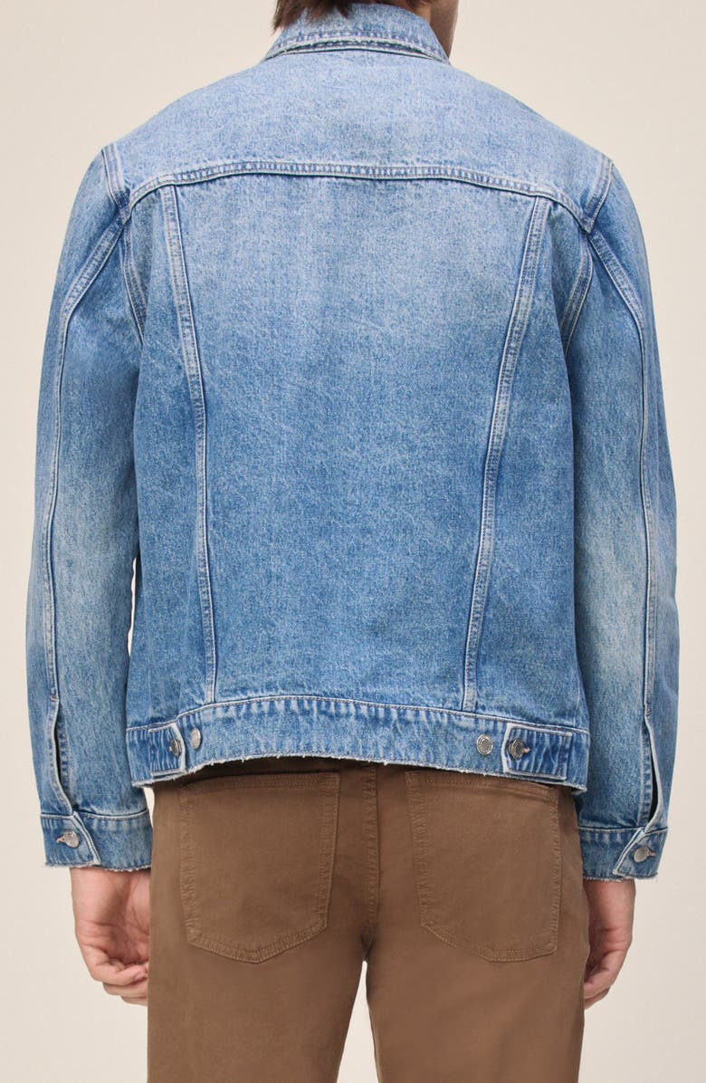 WARP+WEFT Sea Distressed Denim Trucker Jacket, Alternate, color, Fairfax