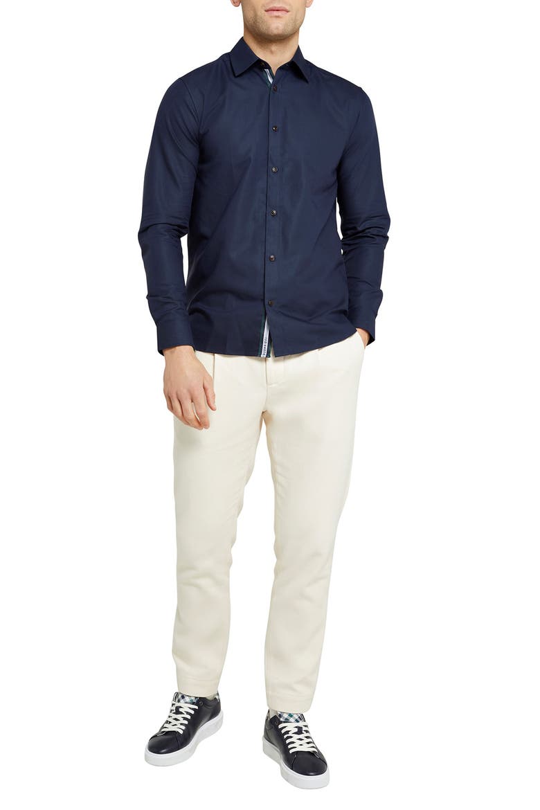 Solurr Oxford Button-Up Shirt, Alternate, color, NAVY