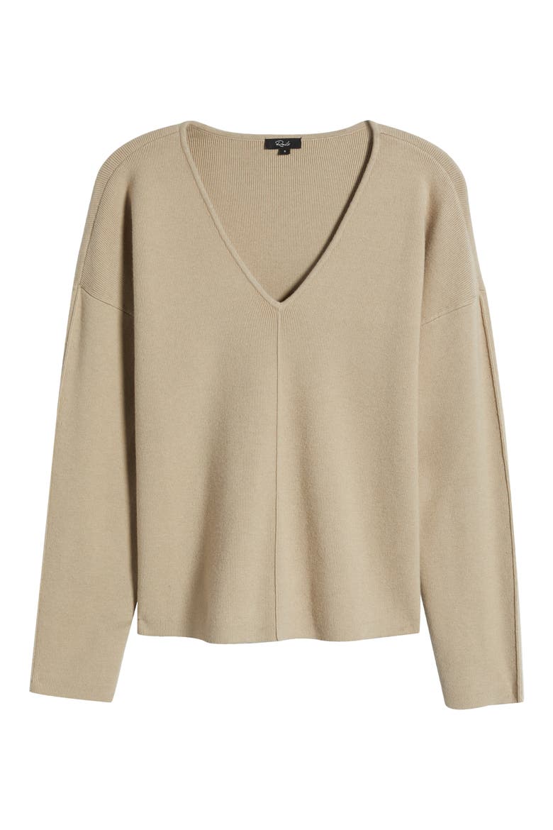 Hollyn V-Neck Sweater, Alternate, color, HEATHER OATMEAL