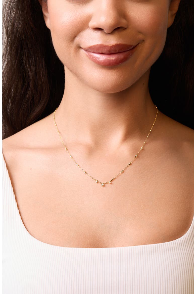 Mykonos Diamond By the Yard Station Necklace, Alternate, color, 18K YELLOW GOLD