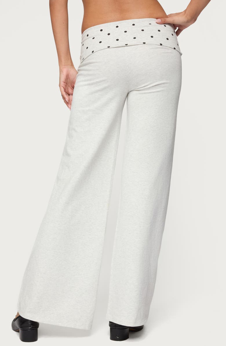 EDIKTED Reeva Polka Dot Foldover Pants, Alternate, color, 