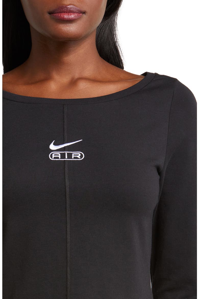 Air Crop Long Sleeve T-Shirt, Alternate, color, BLACK/ WHITE