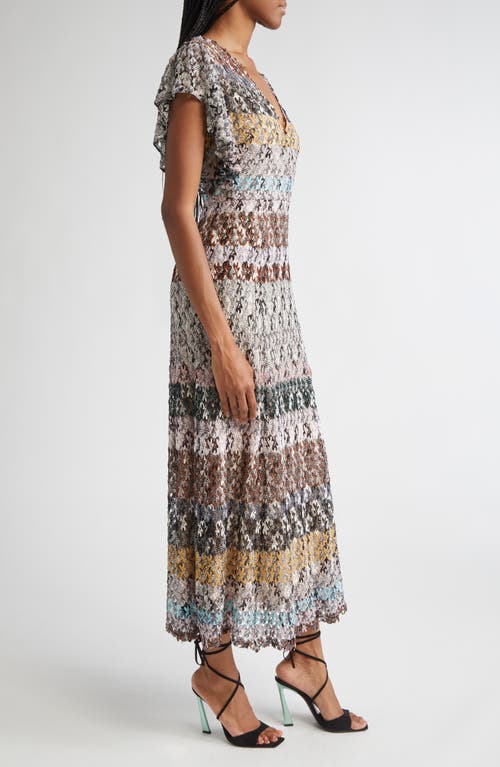Missoni Knit Metallic Lace Maxi Dress In Multi