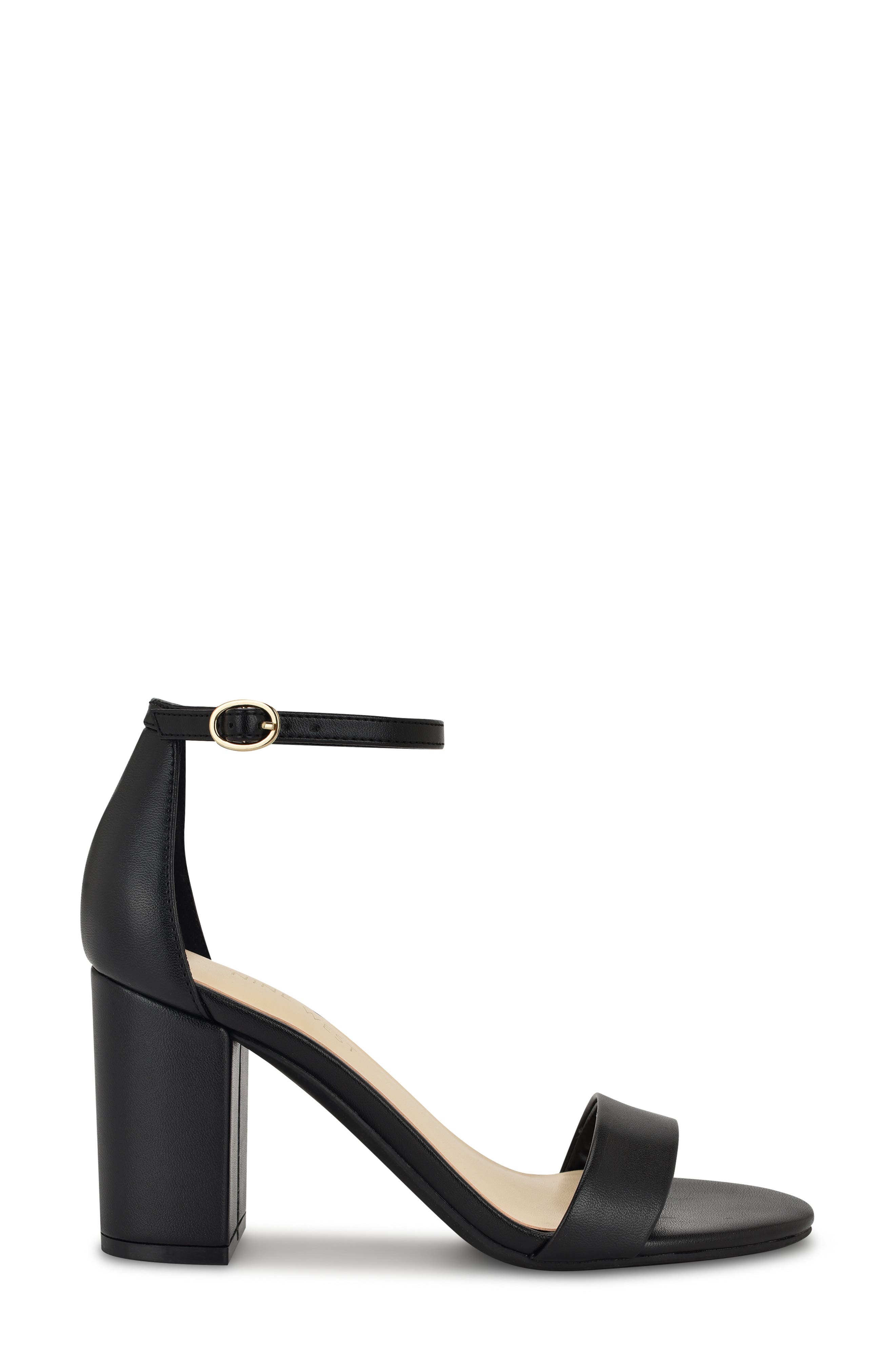 Nine West Tanela Ankle Strap Sandal, Alternate, color, Black