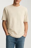 Mavi Jeans Off White Textured Cotton Crewneck T-Shirt