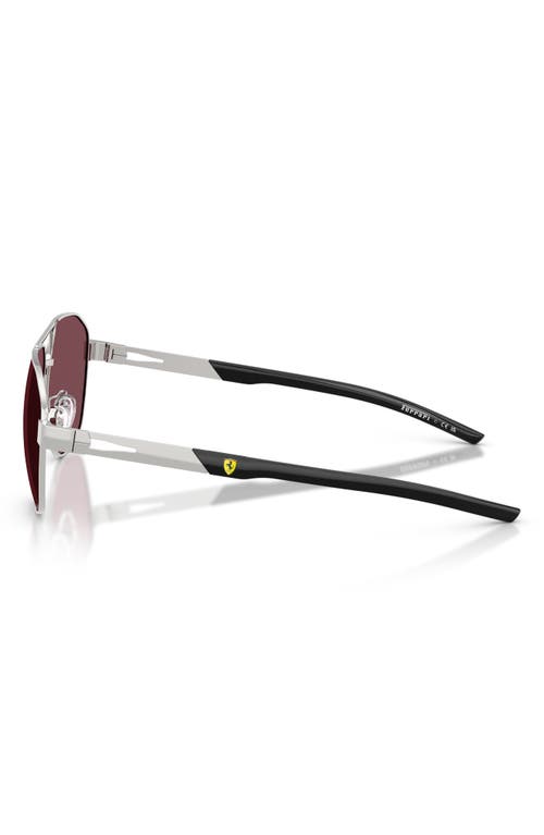 Scuderia Ferrari 60mm Mirrored Pilot Sunglasses In Silver