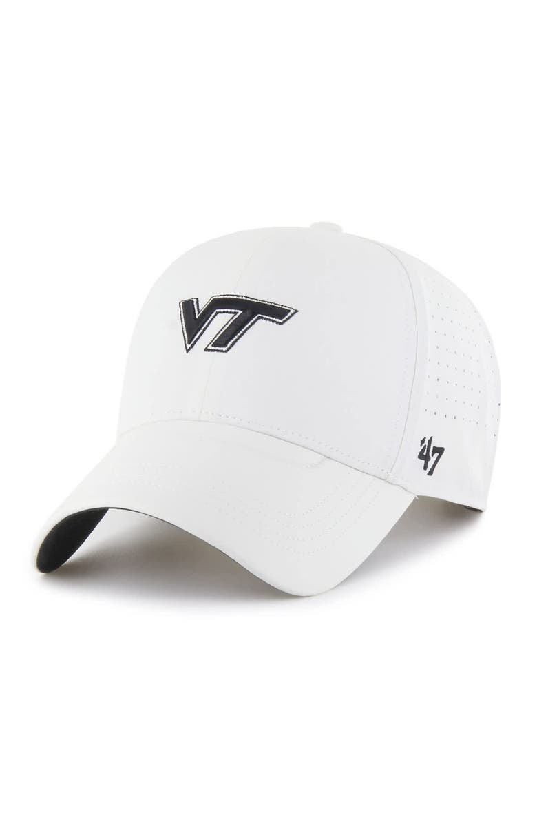 '47 Men's '47 White Virginia Tech Hokies Forward Vent MVP Adjustable Hat, Main, color, White