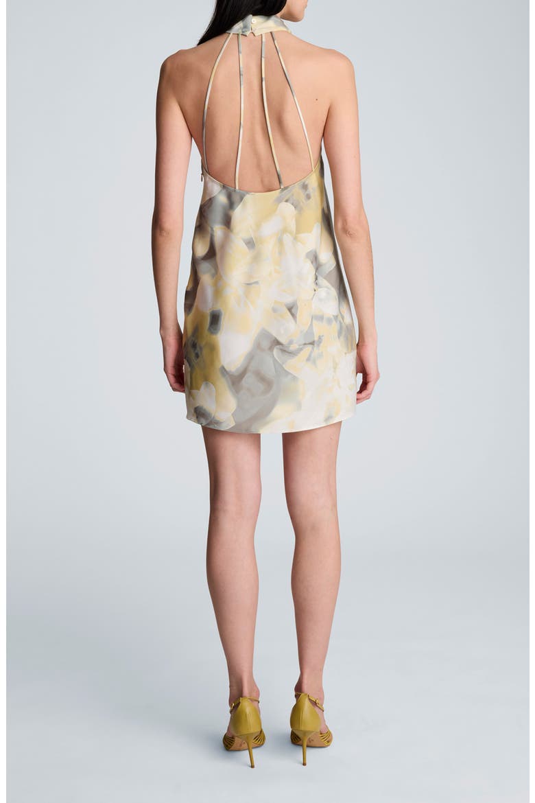 Cowl Neck Strappy Minidress, Alternate, color, PASTEL YELLOW MULTI