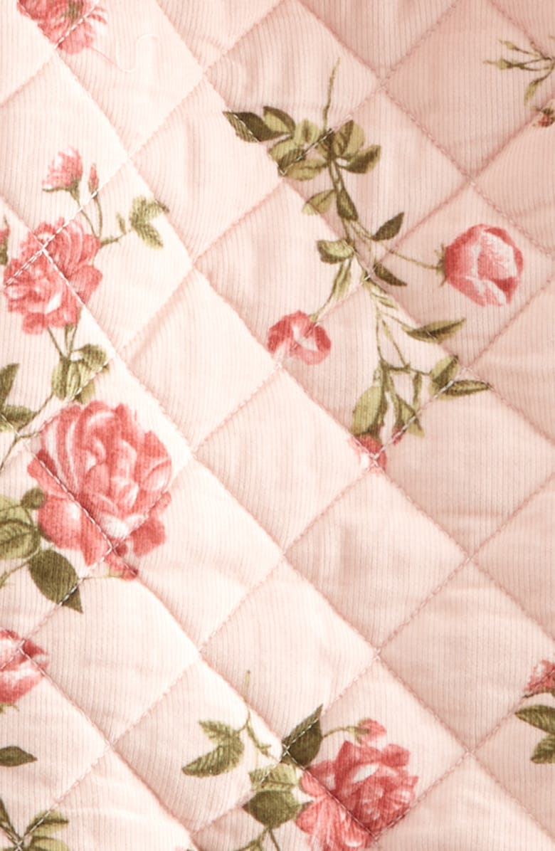 Nordstrom Hooded Quilted Fleece Lined Bunting, Alternate, color, Pink Lotus Mood Floral