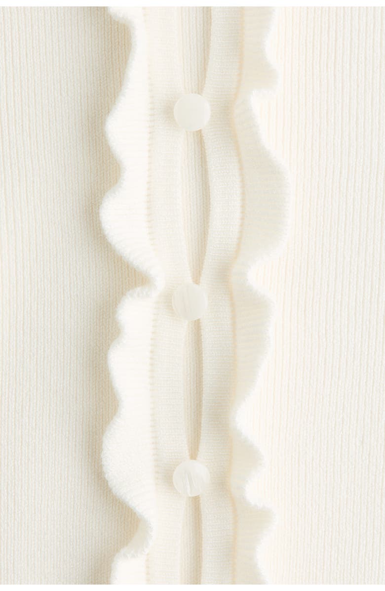 H&M Frill-trimmed Cardigan, Alternate, color, White